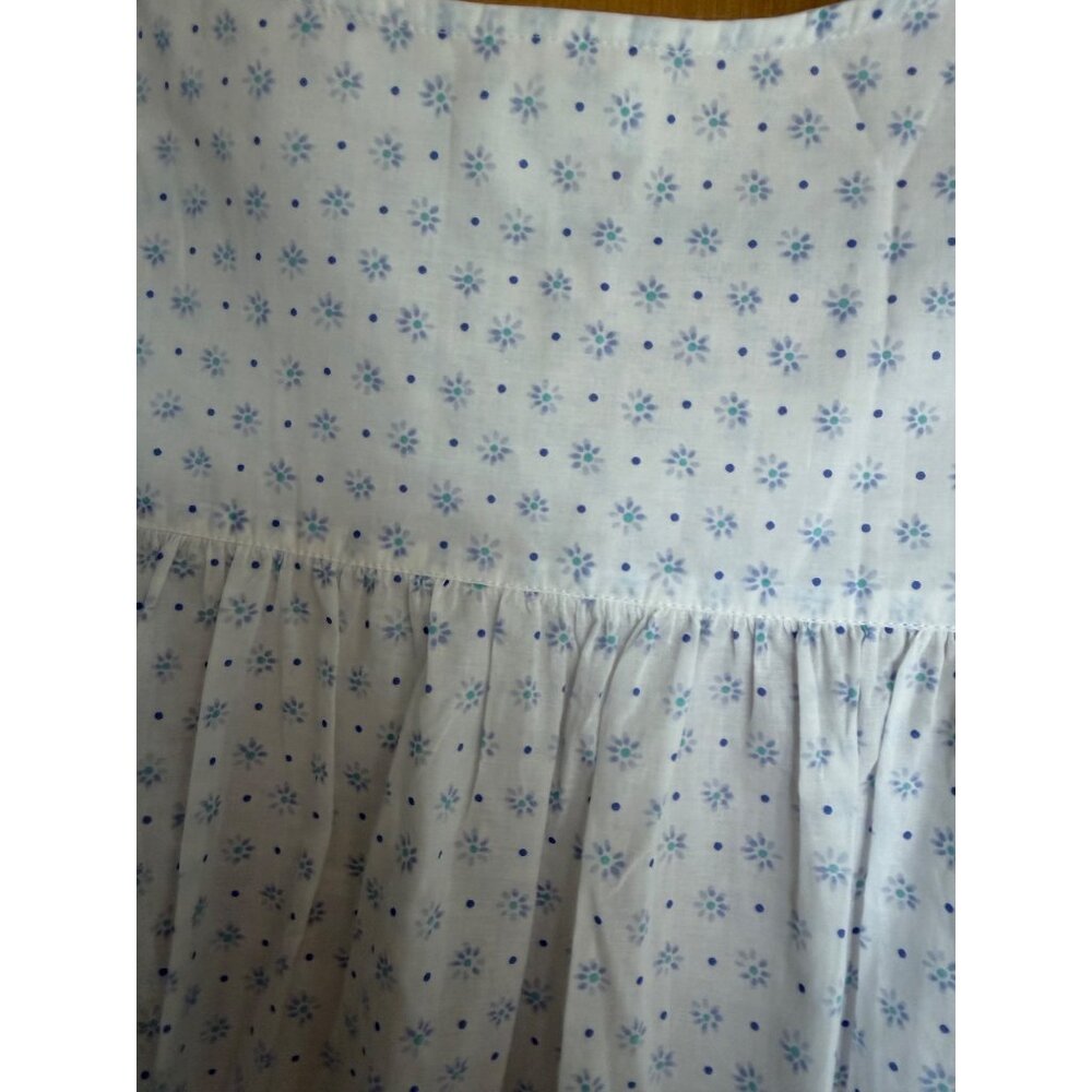 Eileen West Womens Nightgown Size M White Blue Floral Eyelet Trim Pullover New - Picture 13 of 15